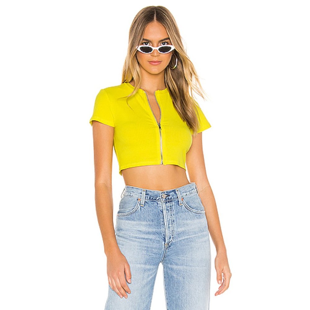 Superdown Danika Zip Crop Top